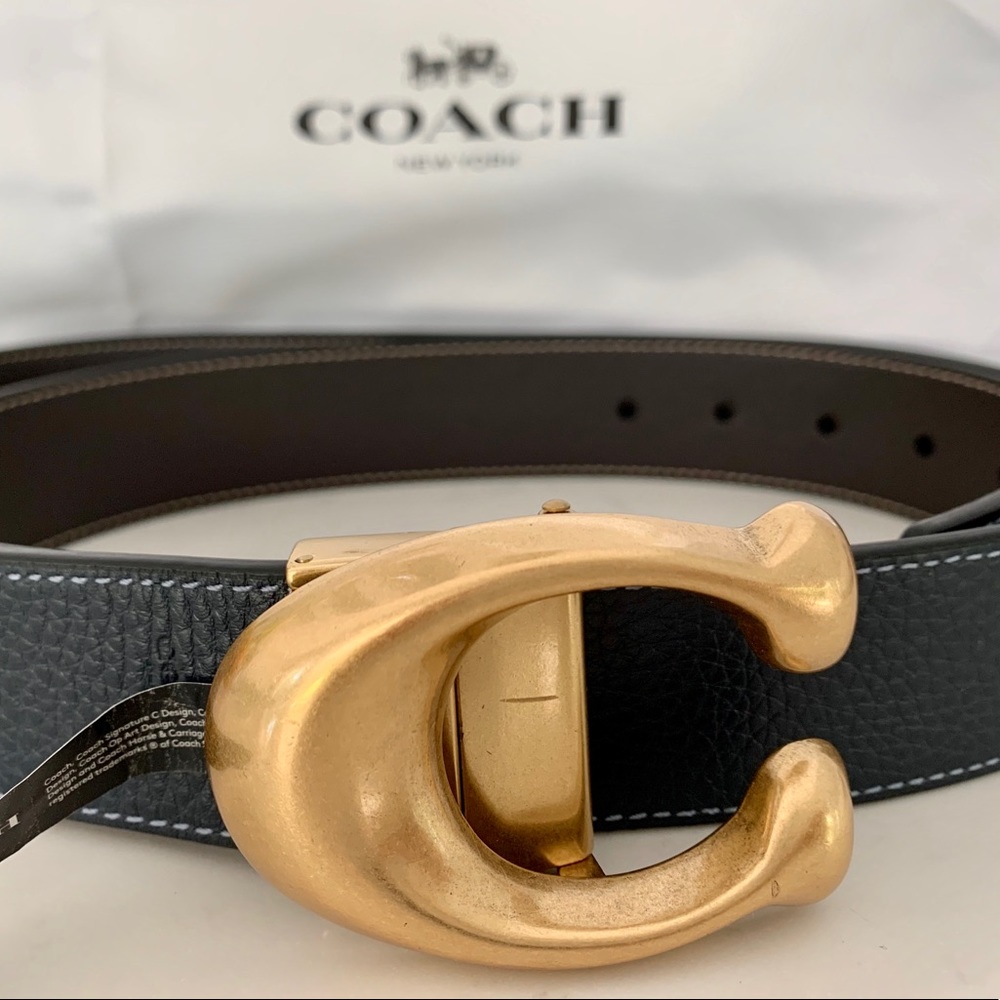 Coach Signature Buckle Reversible leather Belt